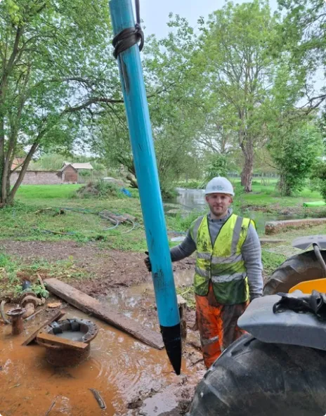 Borehole maintenance in progress