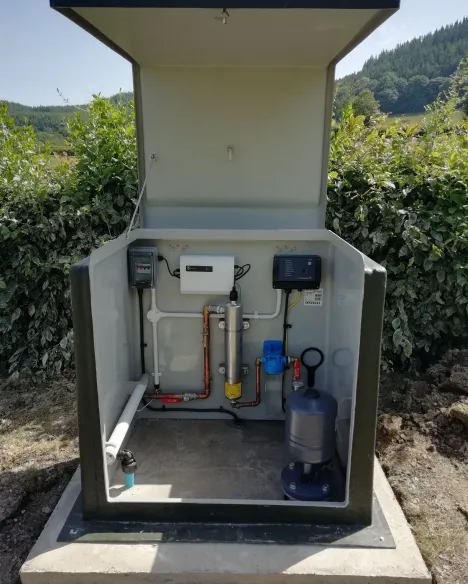 Private water supply pump installation
